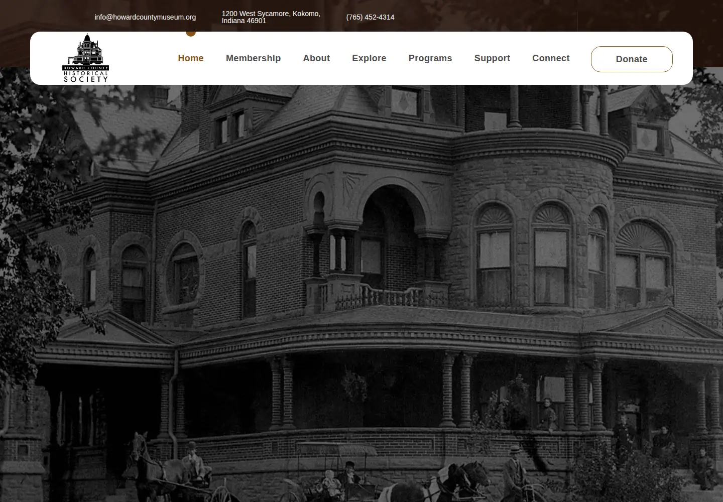 Screenshot of howardcountymuseum.org