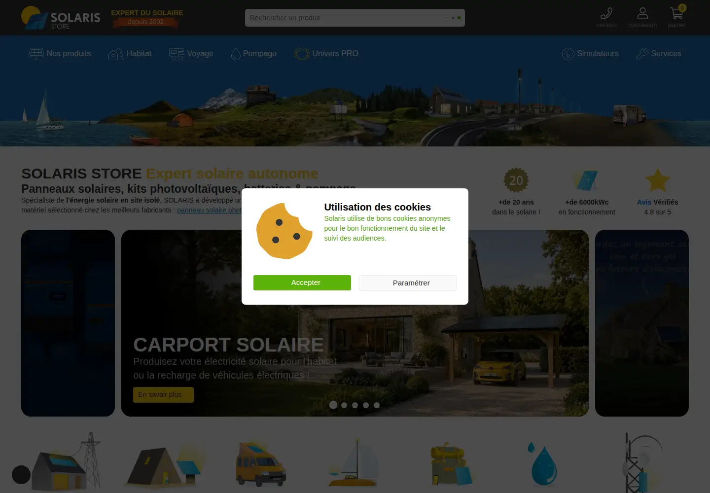 Screenshot of solaris-store.com