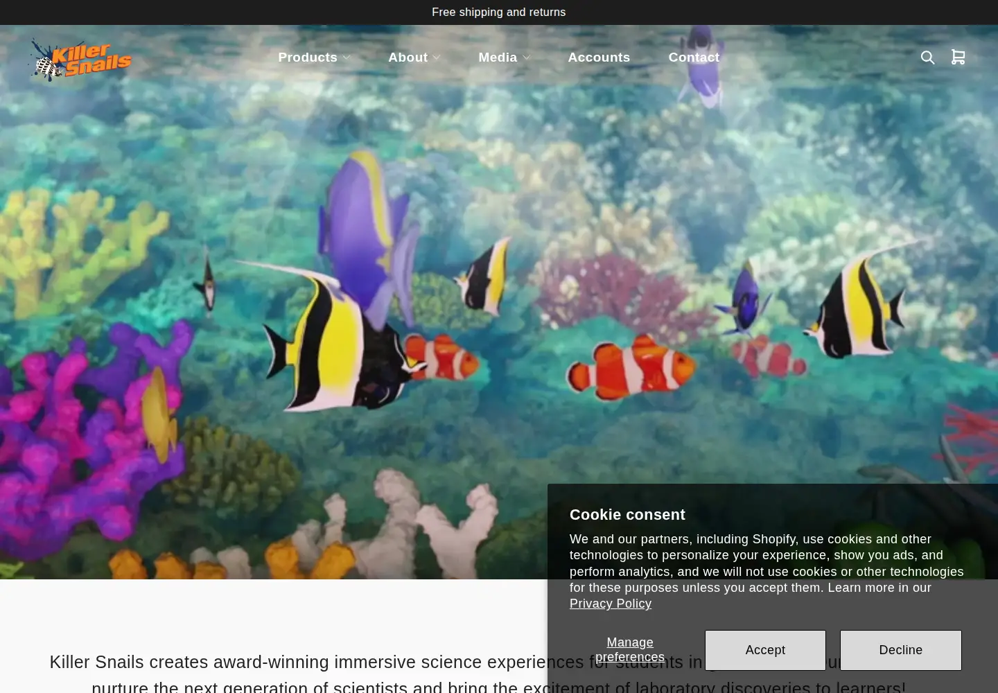Captured homepage of killersnails.com in the current scan