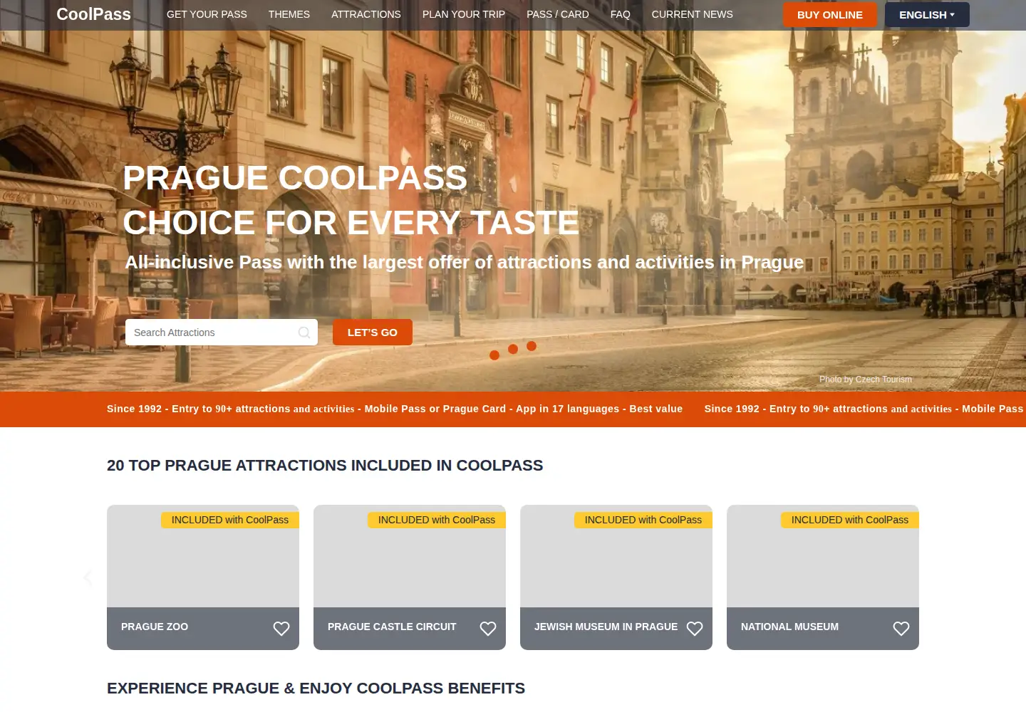 Screenshot of praguecoolpass.com