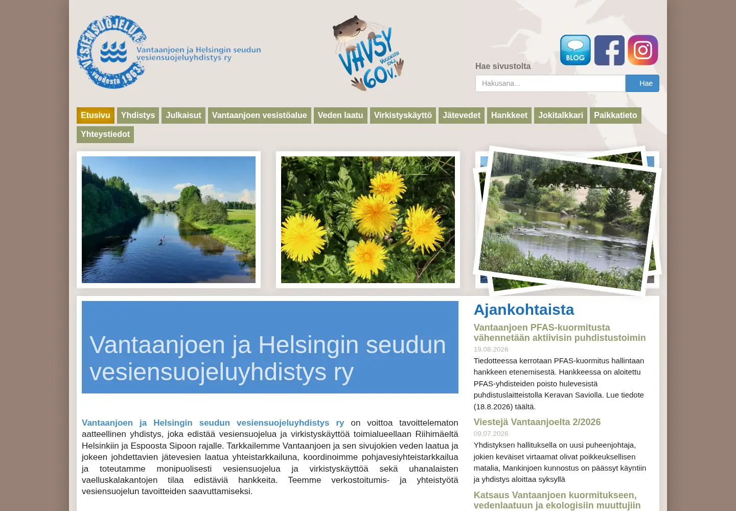 Screenshot of vhvsy.fi