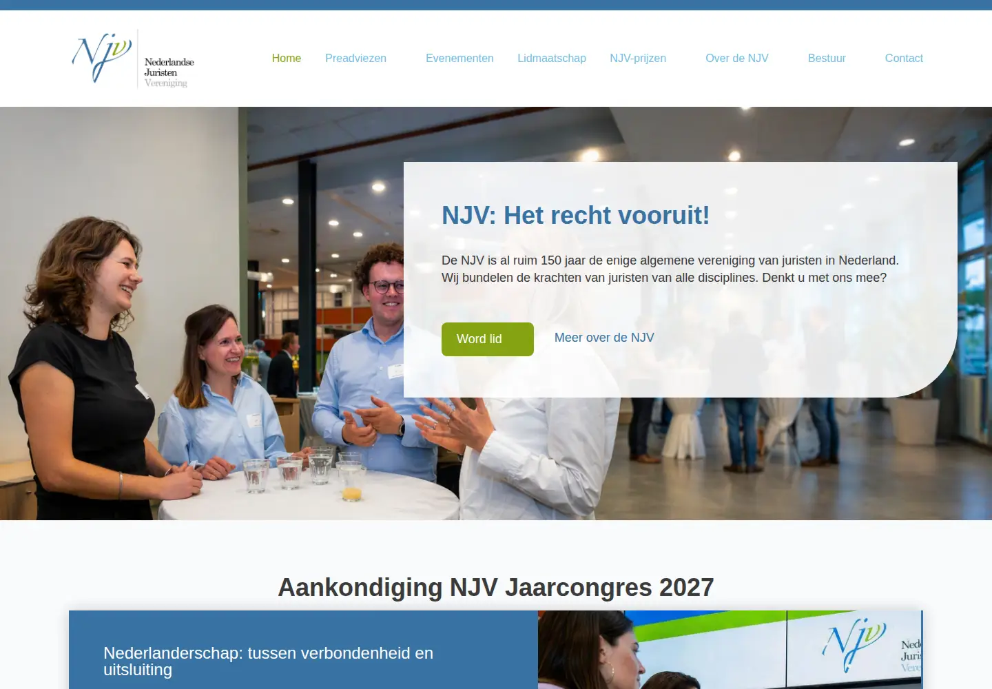 Captured homepage of njv.nl in the current scan