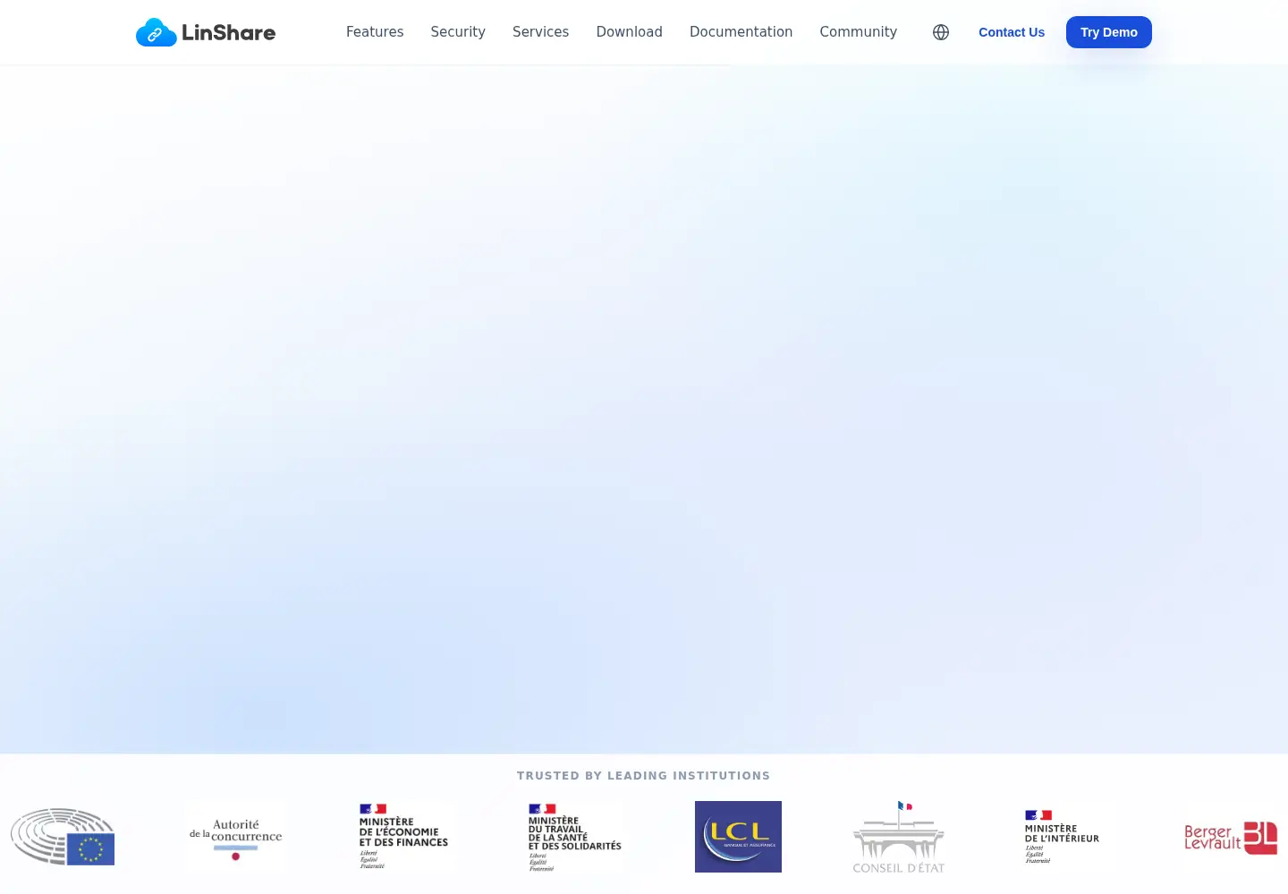 Screenshot of linshare.org