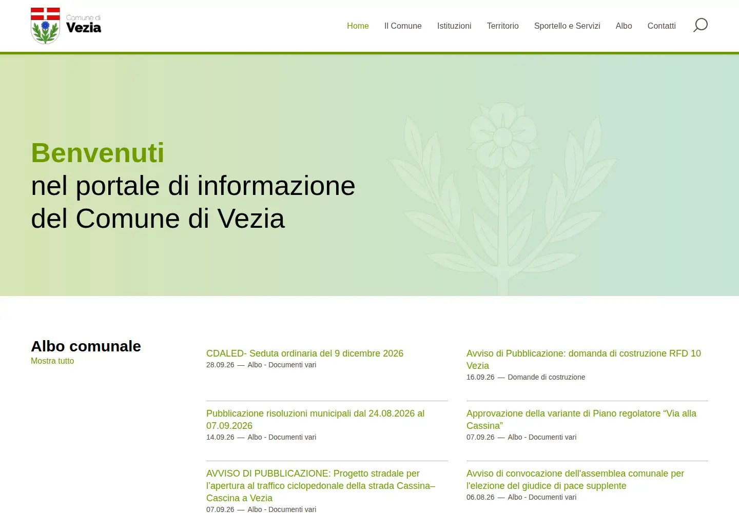 Screenshot of vezia.ch