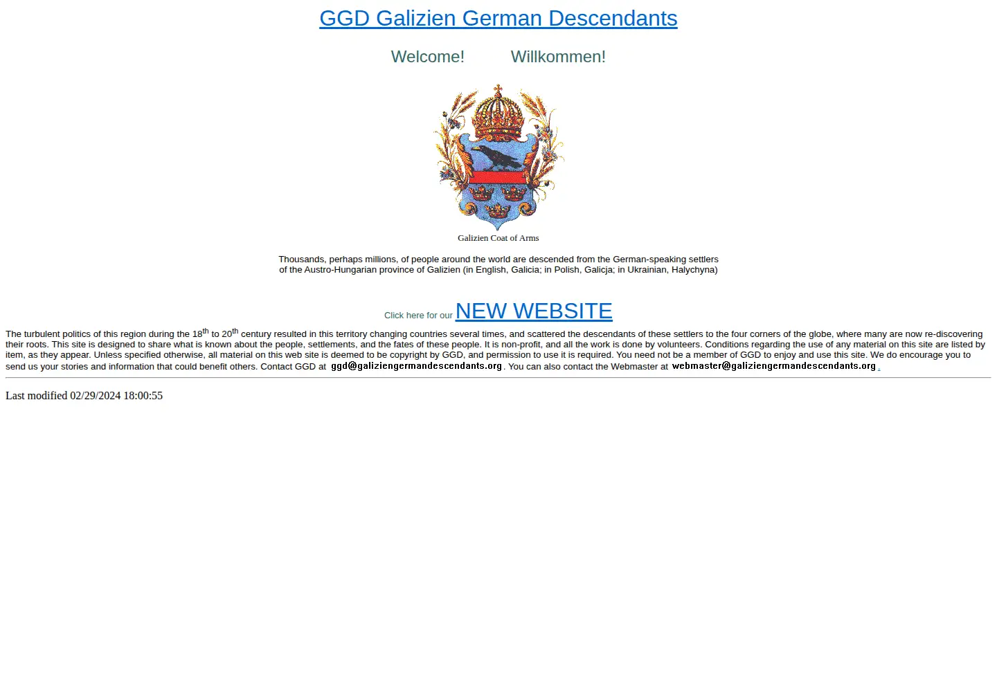 Screenshot of galiziengermandescendants.org