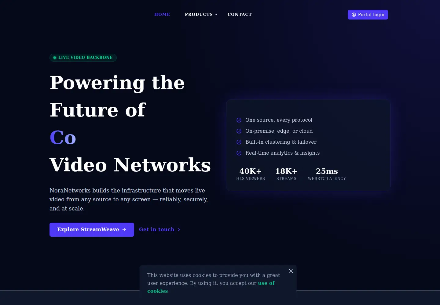 Screenshot of noranetworks.io