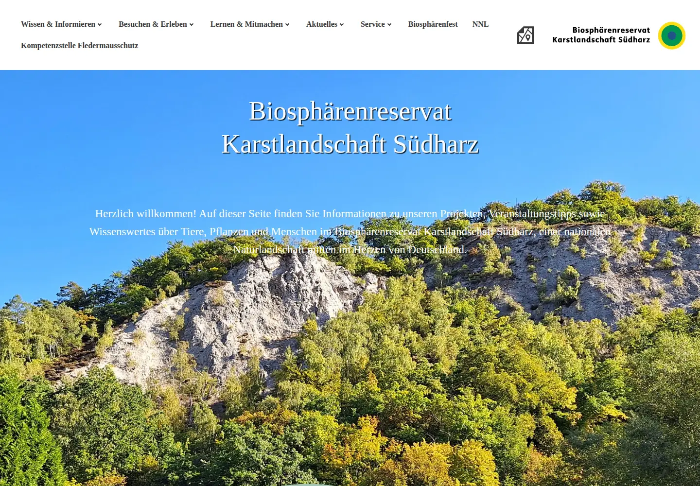 Screenshot of biosphaerenreservat-karstlandschaft-suedharz.de