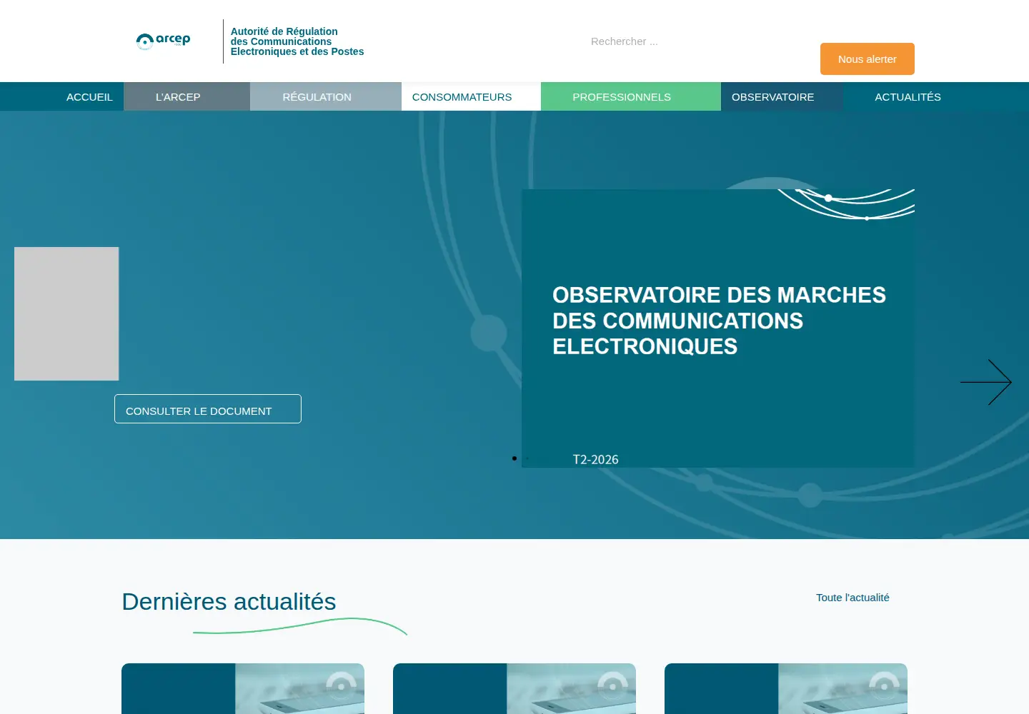 Screenshot of arcep.tg