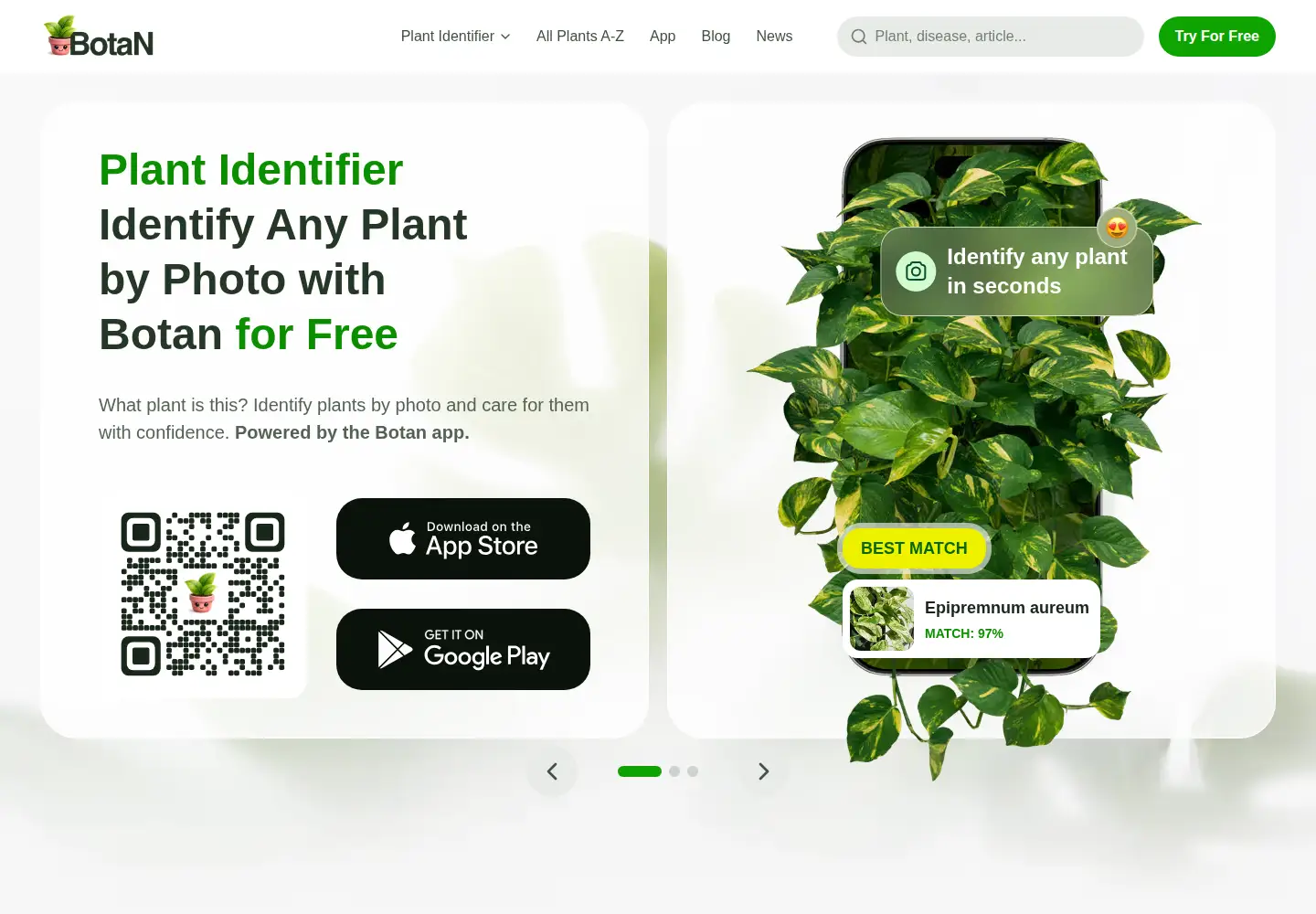Screenshot of botanapp.com