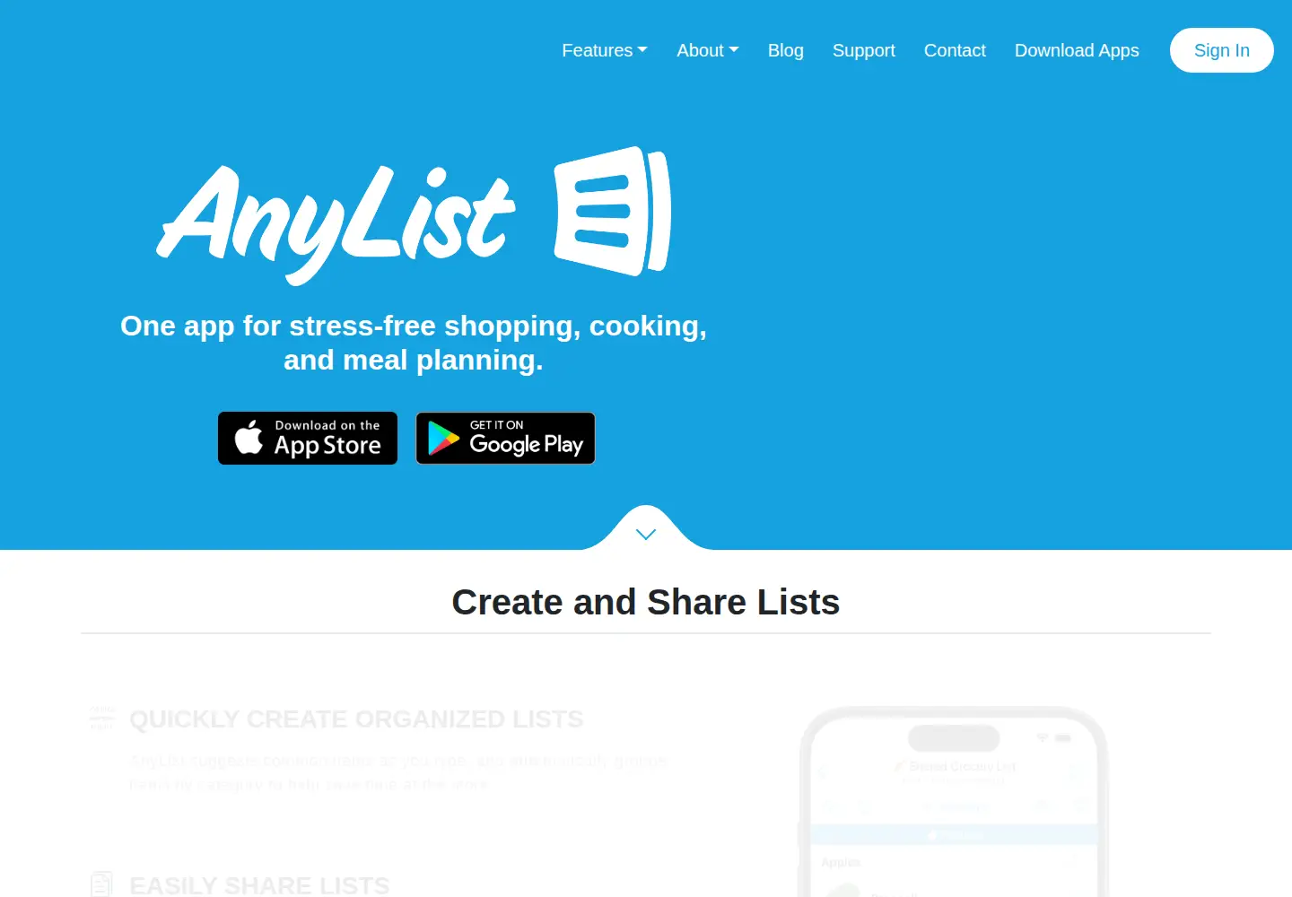 Screenshot of anylist.com