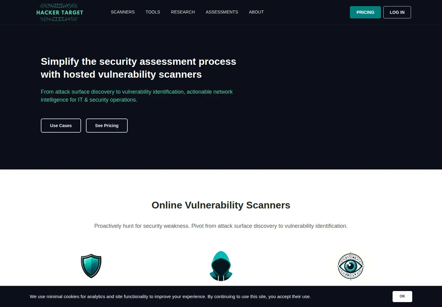 Screenshot of hackertarget.com