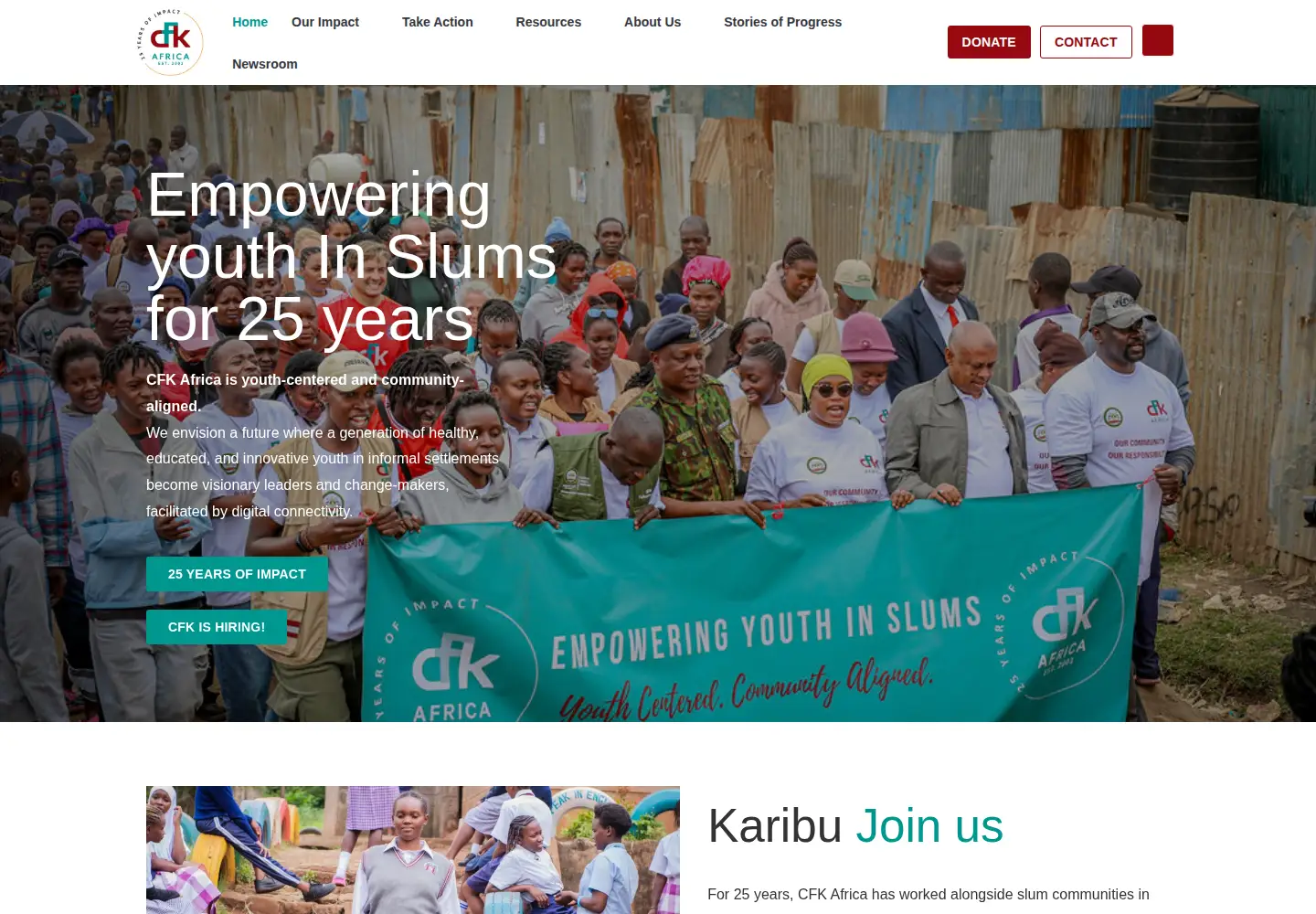 Screenshot of cfkafrica.org