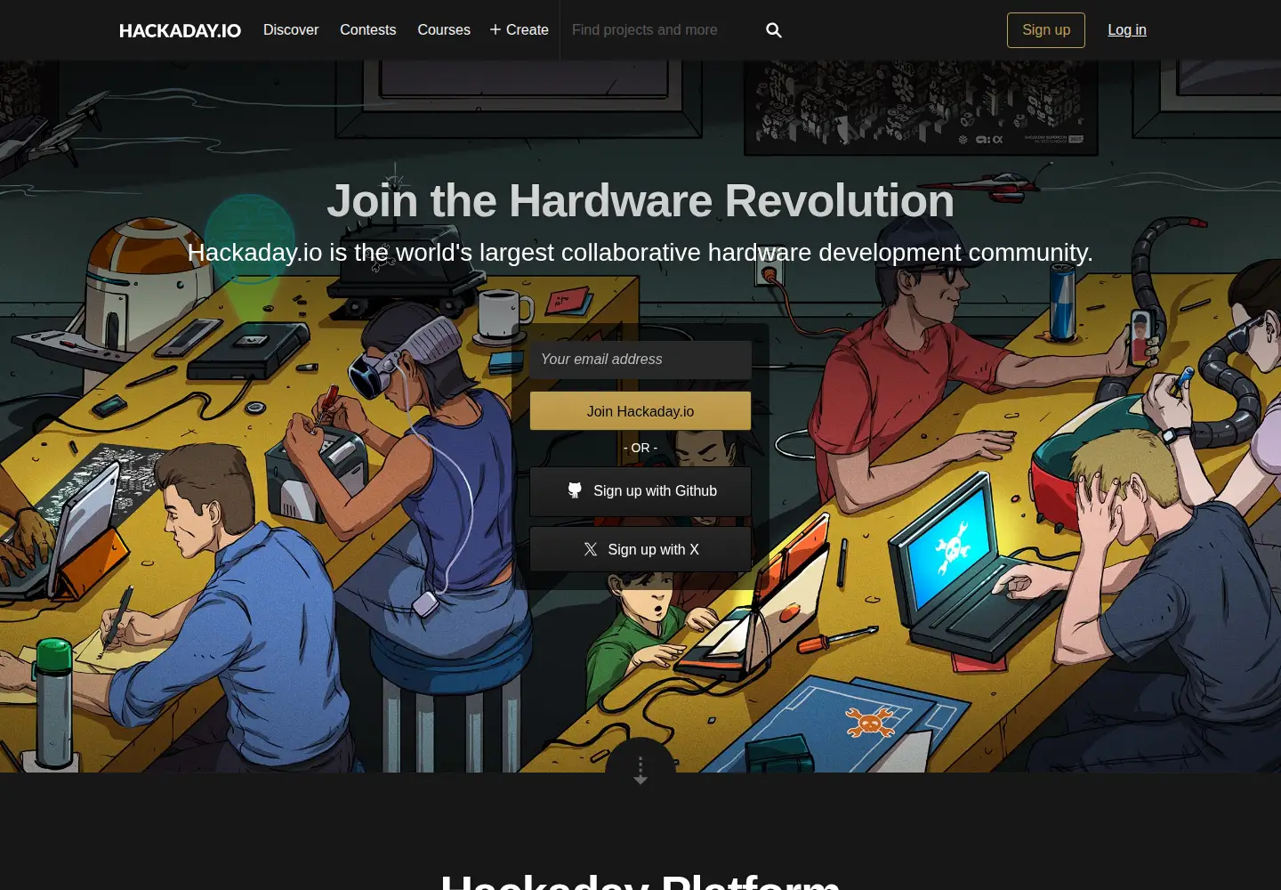 Screenshot of hackaday.io
