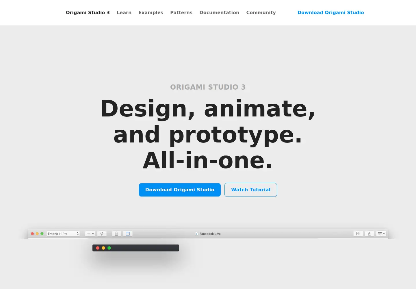 Screenshot of origami.design