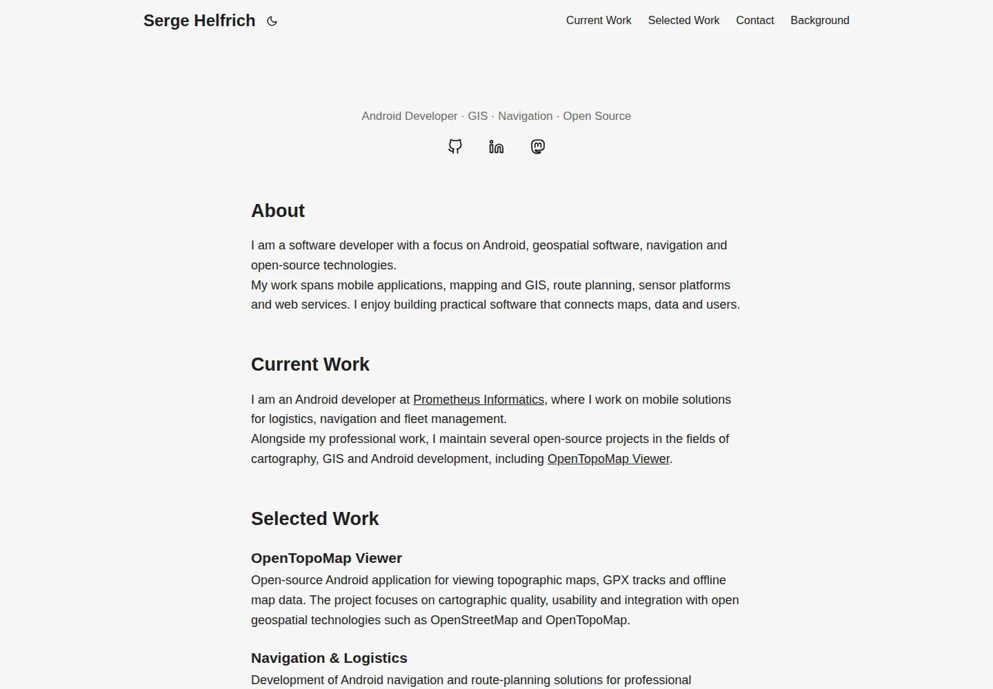 Screenshot of sergehelfrich.eu