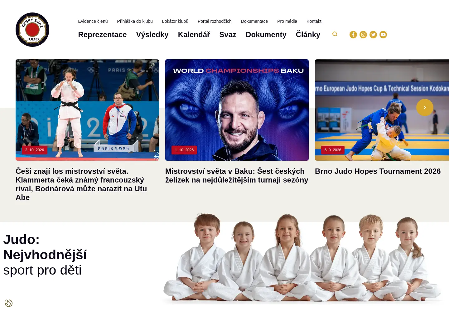 Screenshot of czechjudo.org