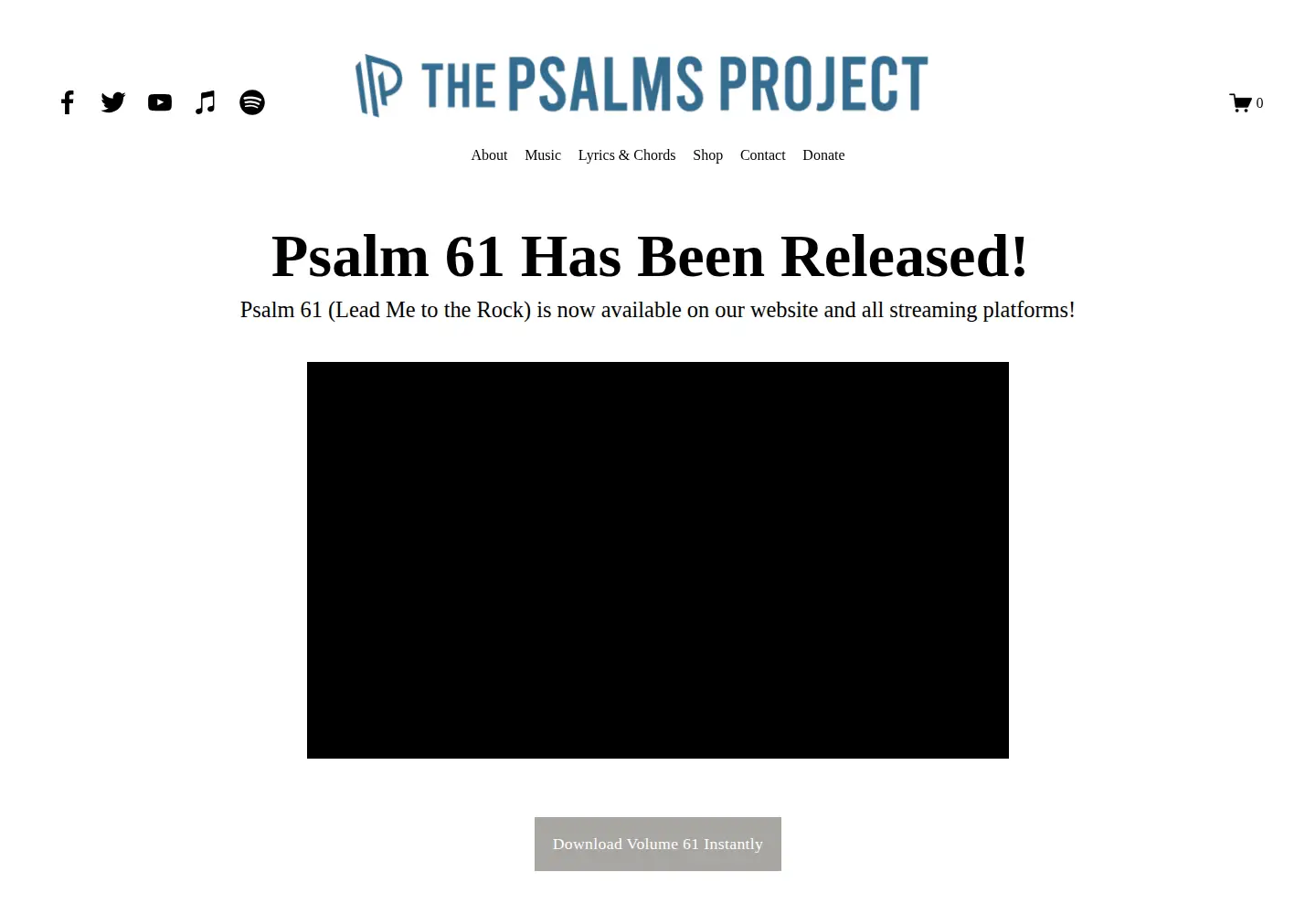 Screenshot of thepsalmsproject.com