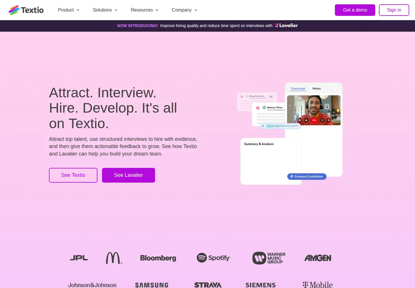 Screenshot of textio.com