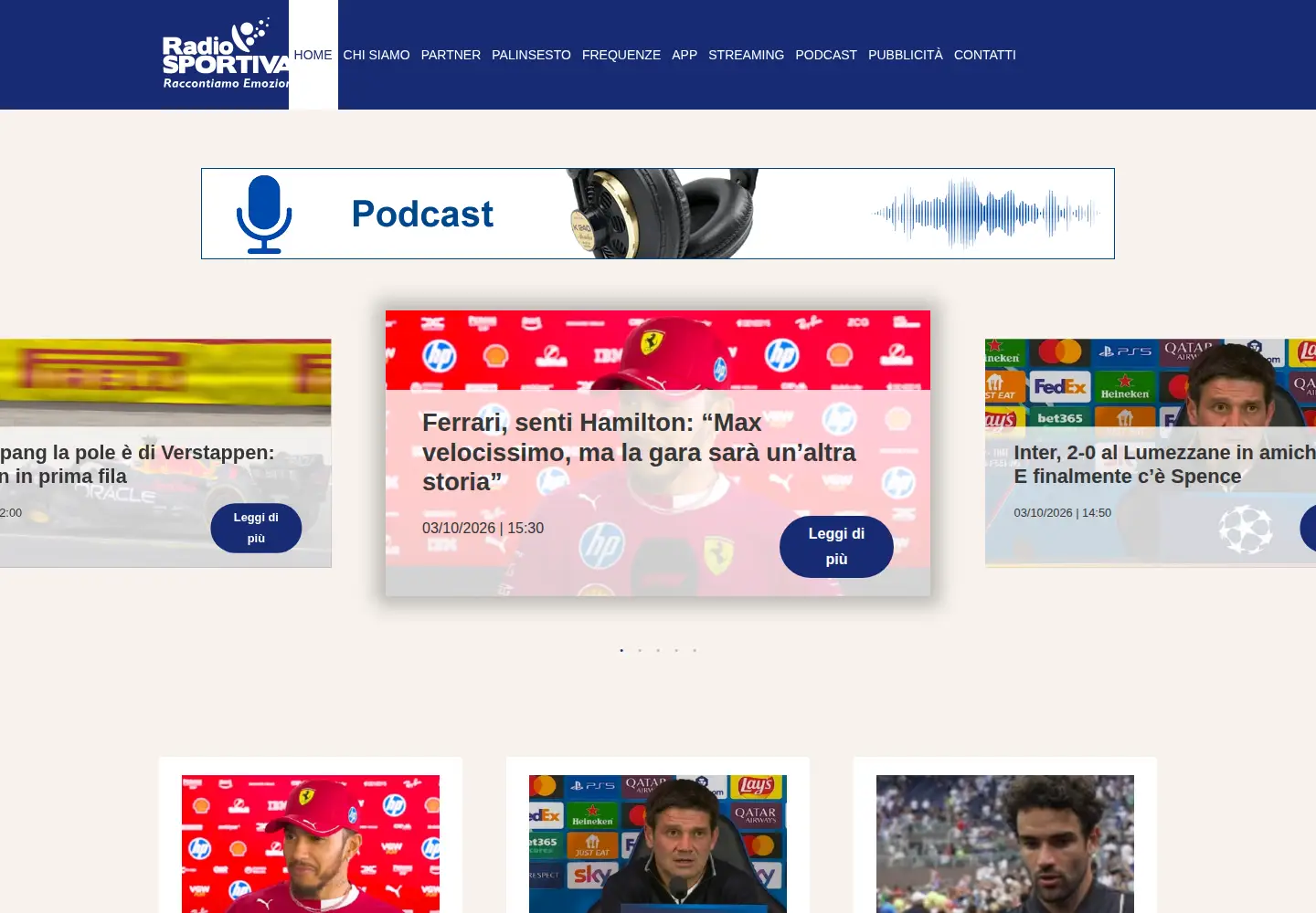 Screenshot of radiosportiva.com