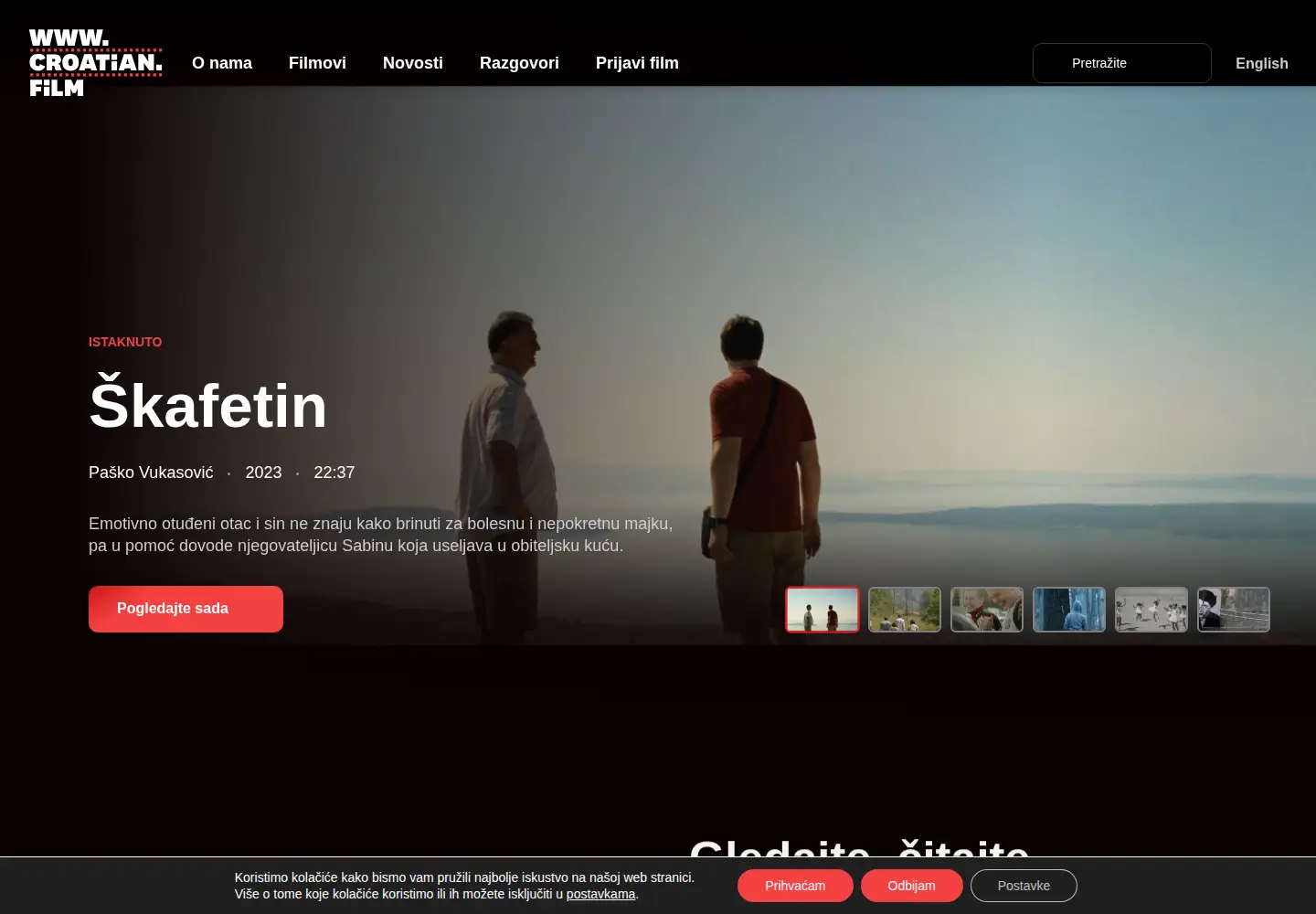 Captured homepage of croatian.film in the current scan