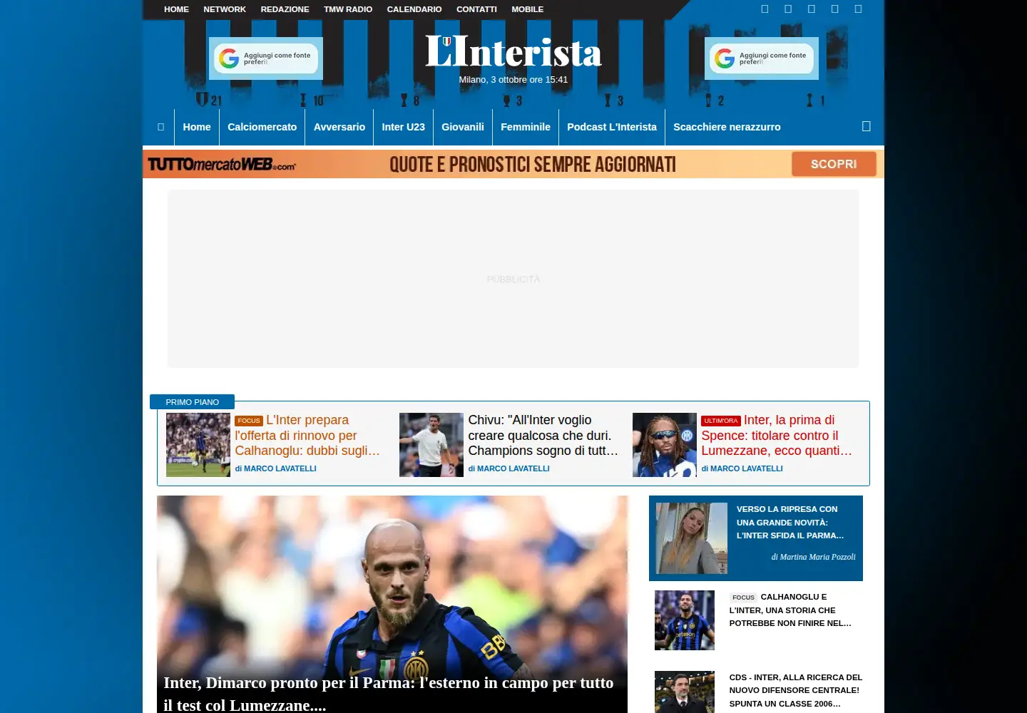 Screenshot of linterista.it