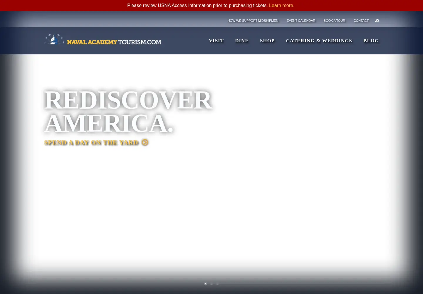 Screenshot of navalacademytourism.com