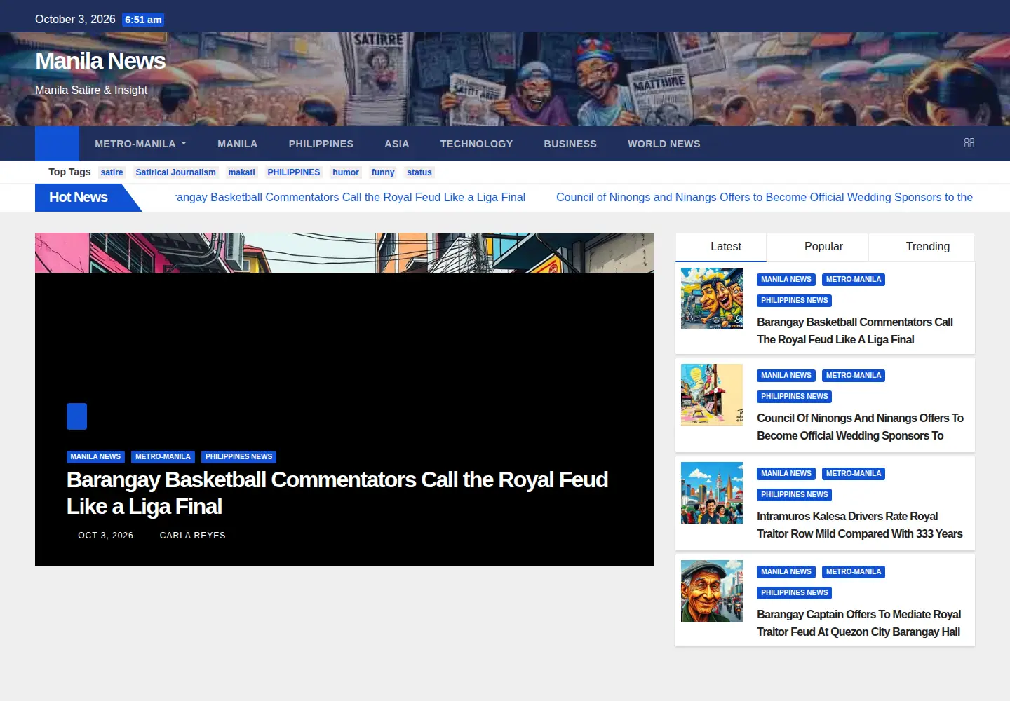 Screenshot of manilanews.ph