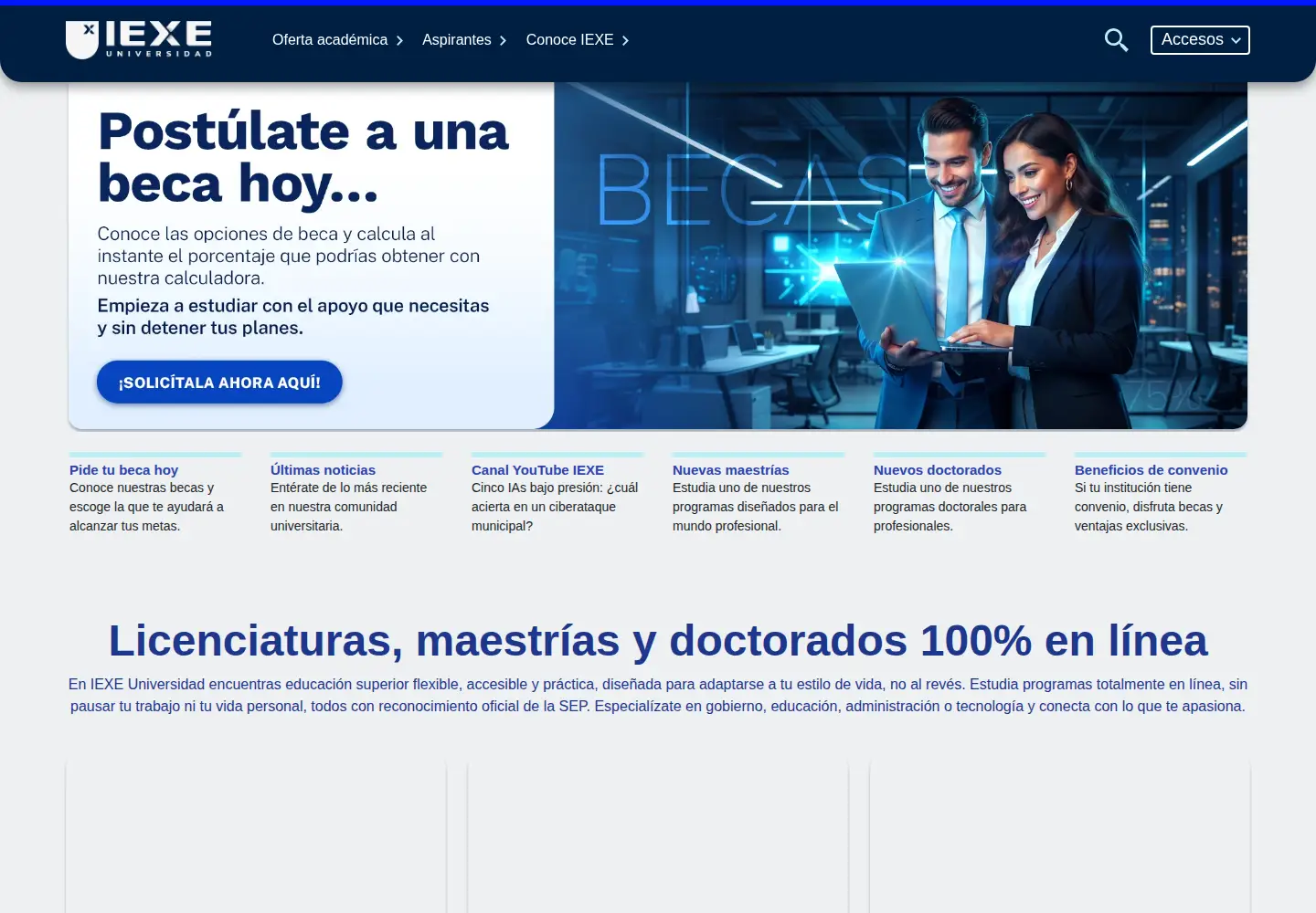 Screenshot of iexe.edu.mx