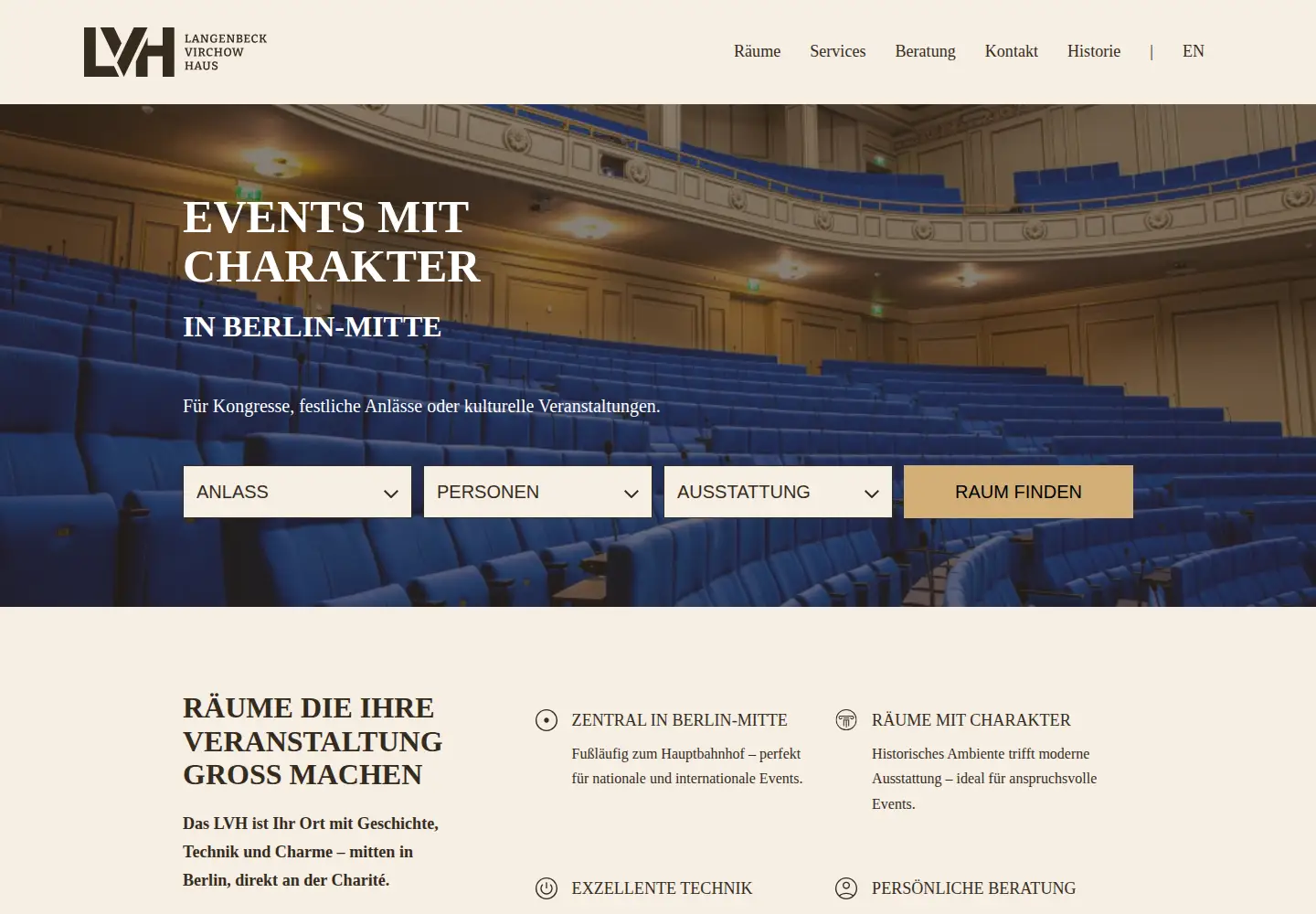 Screenshot of langenbeck-virchow-haus.de