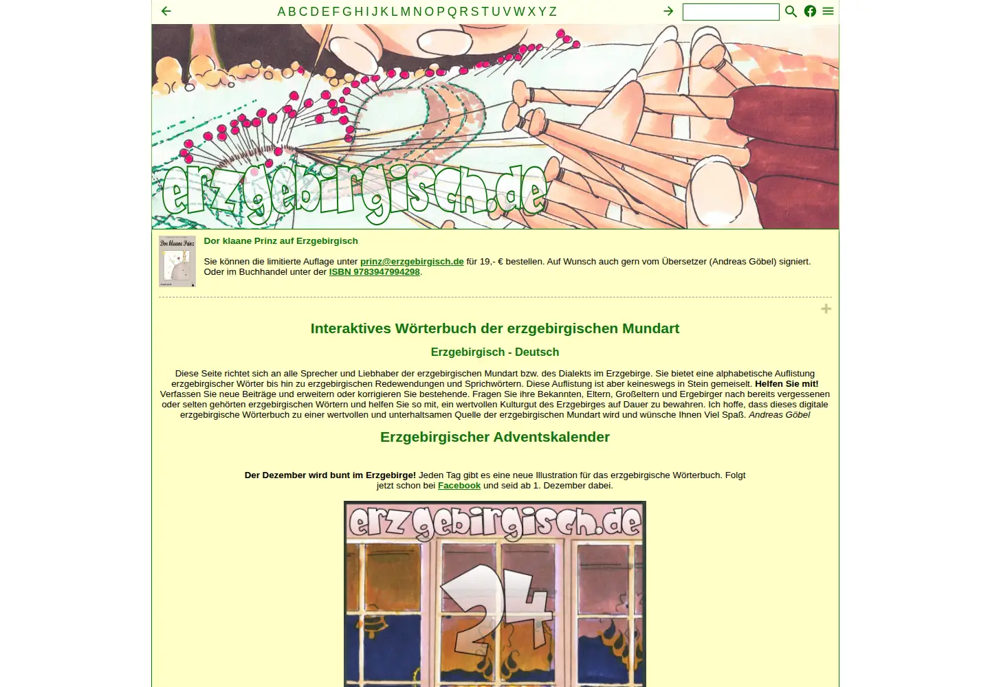 Screenshot of erzgebirgisch.de