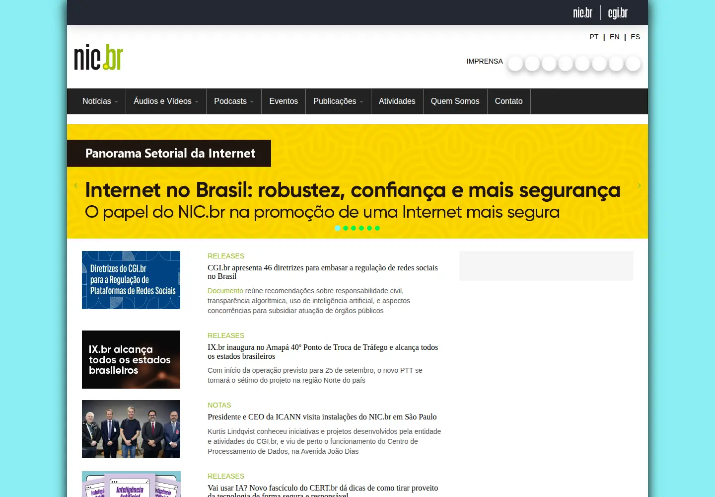 Screenshot of nic.br