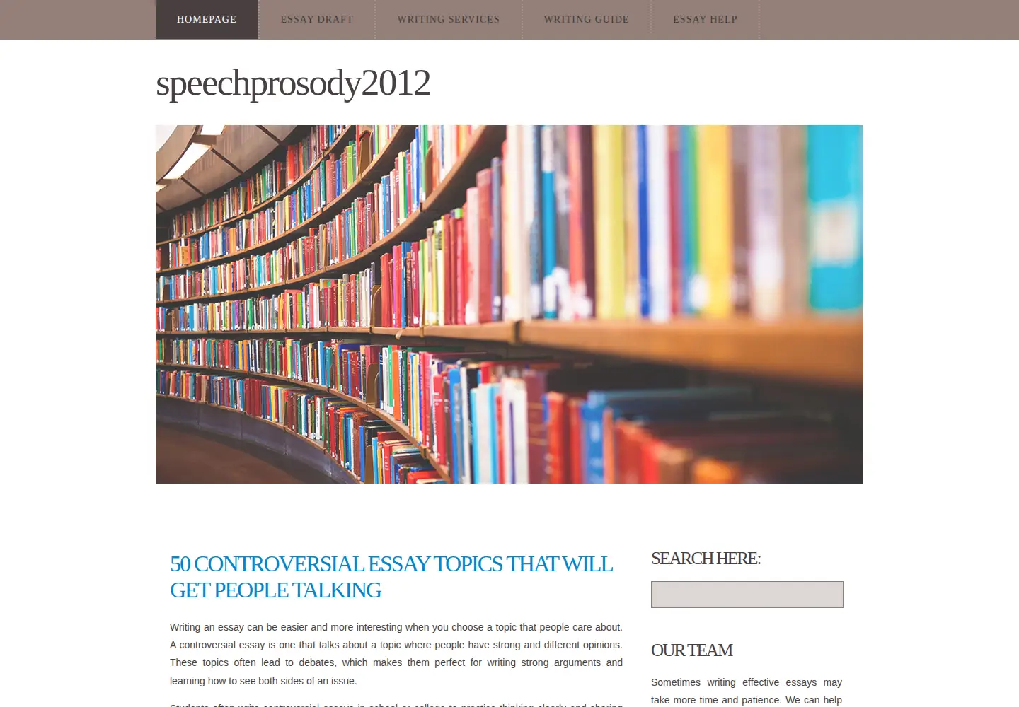 Captured homepage of speechprosody2012.org in the current scan