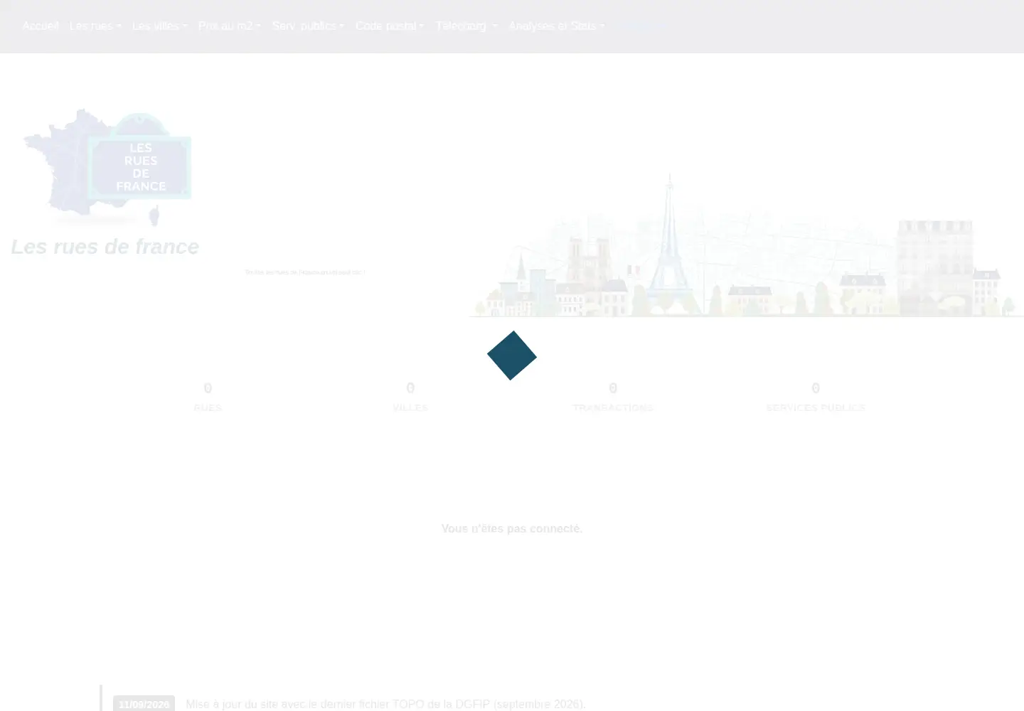 Screenshot of lesruesdefrance.com