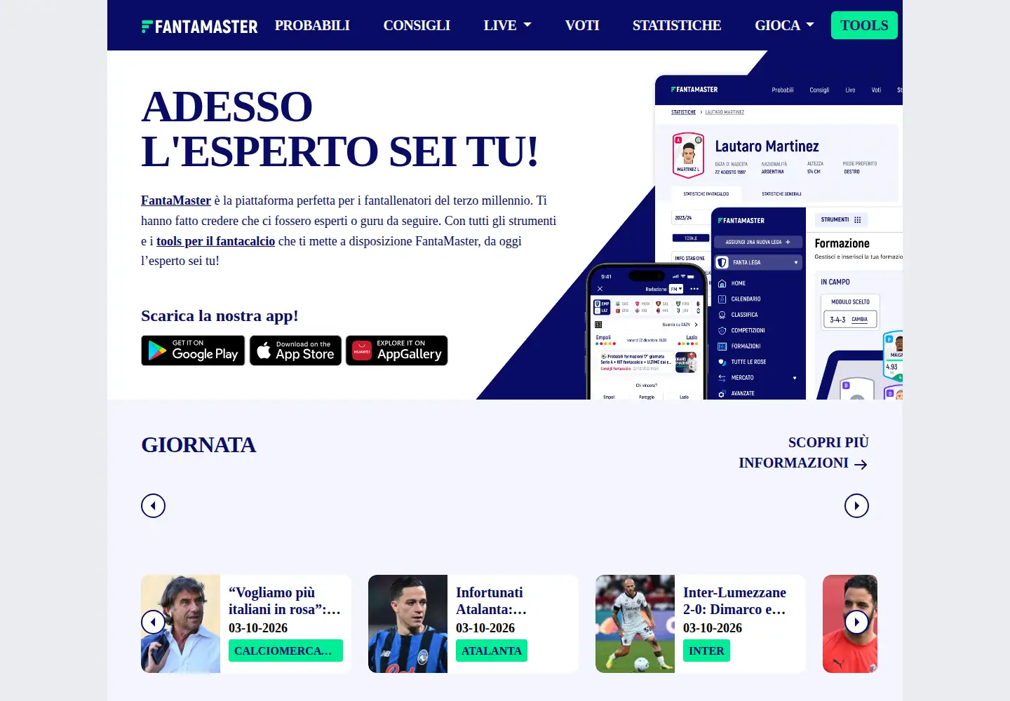 Screenshot of fantamaster.it