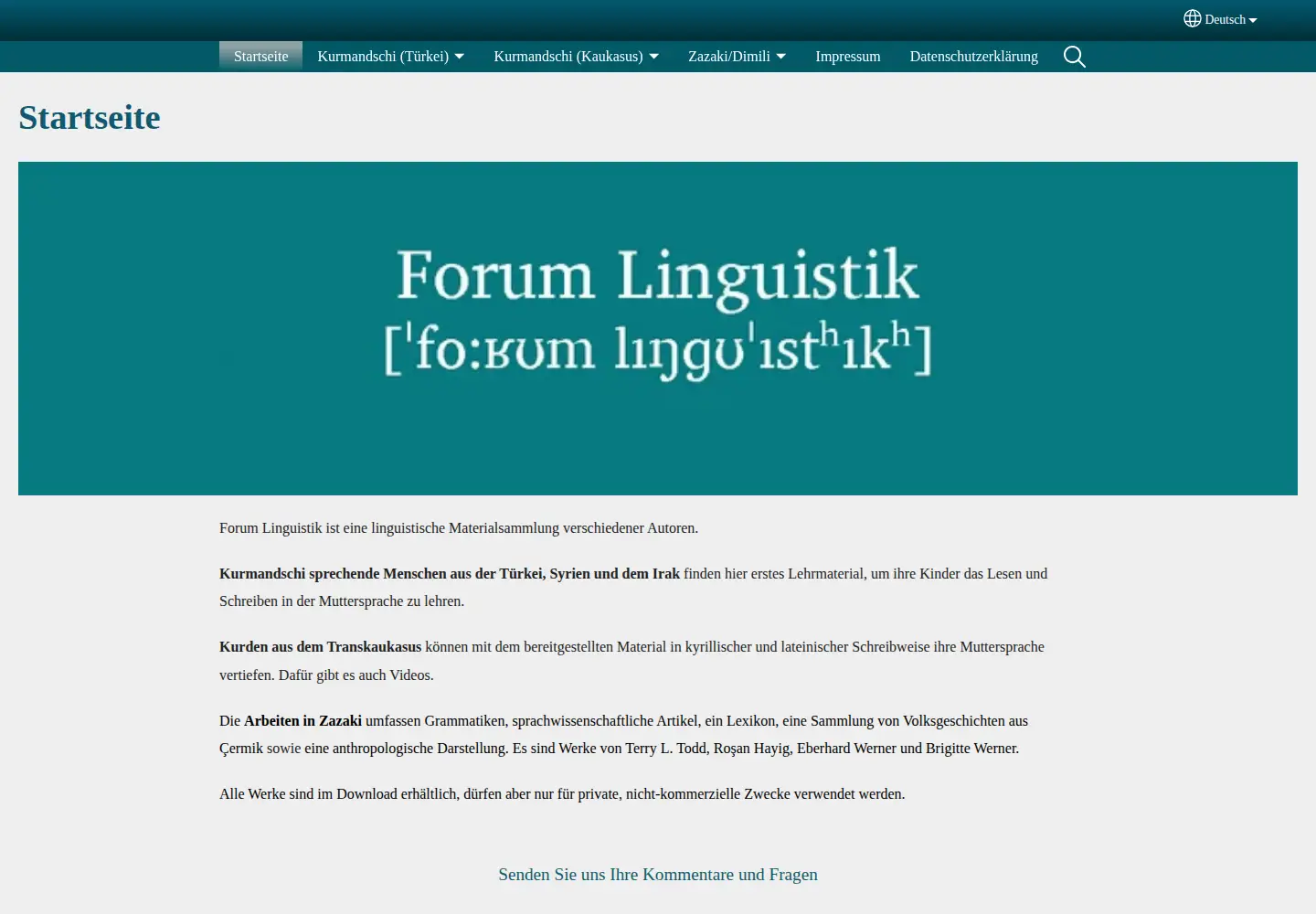 Screenshot of forum-linguistik.de