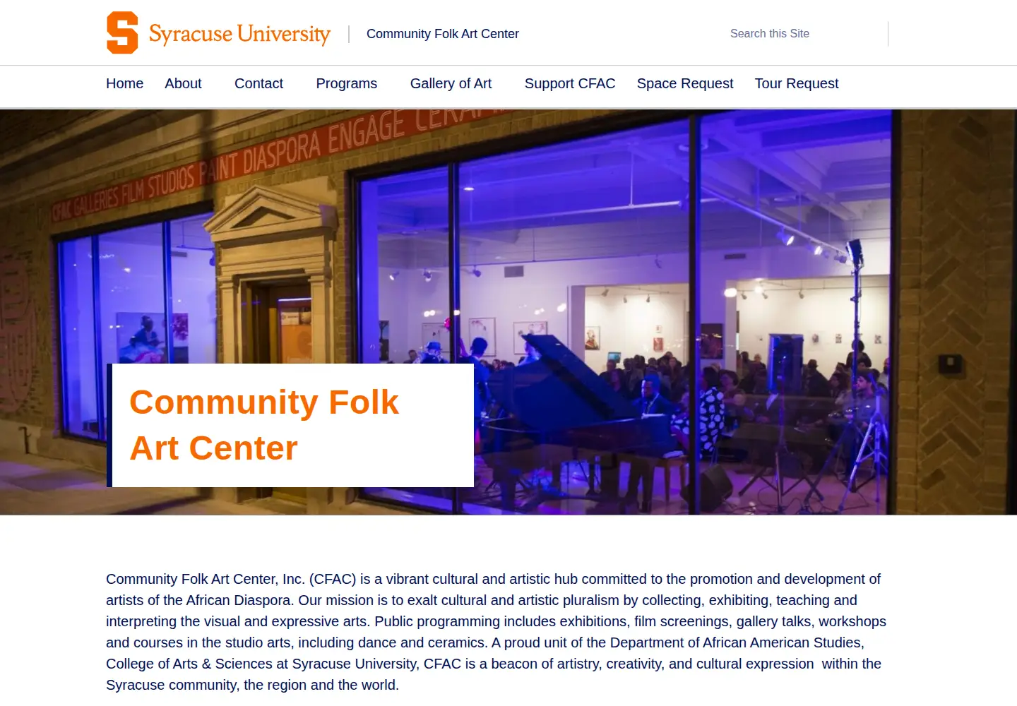 Screenshot of communityfolkartcenter.org