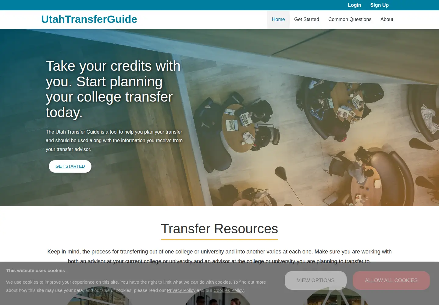 Screenshot of utahtransferguide.org