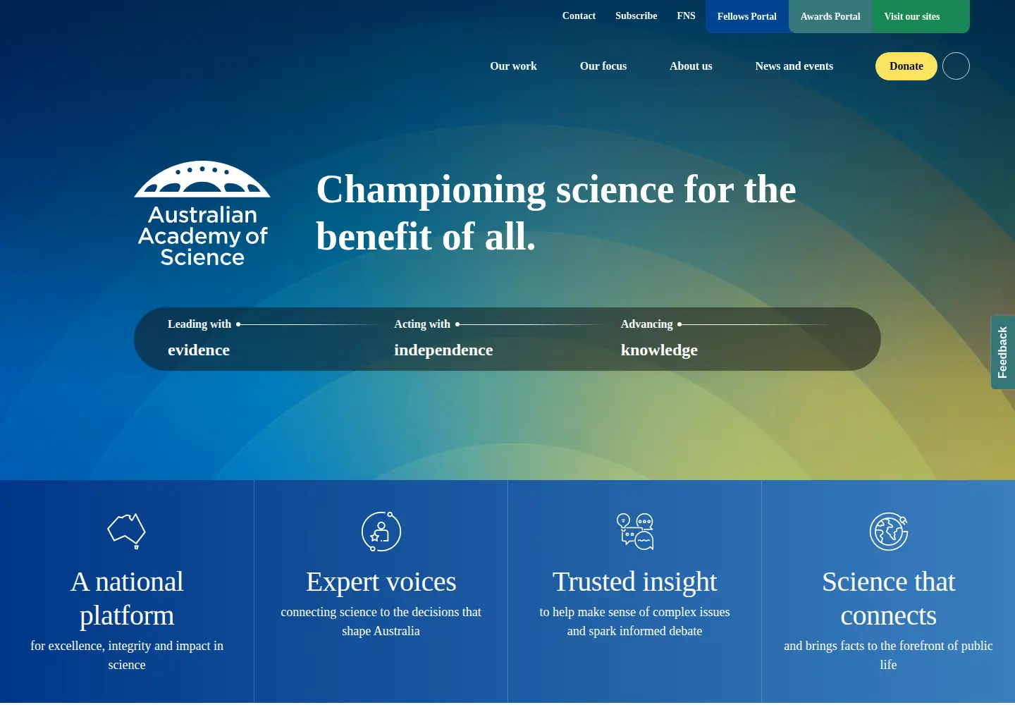 Screenshot of science.org.au