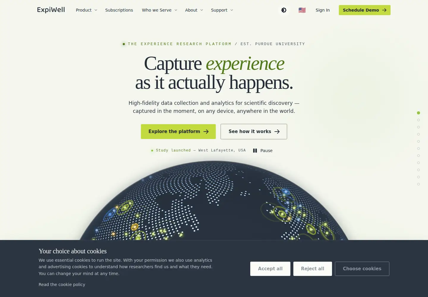 Captured homepage of expiwell.com in the current scan
