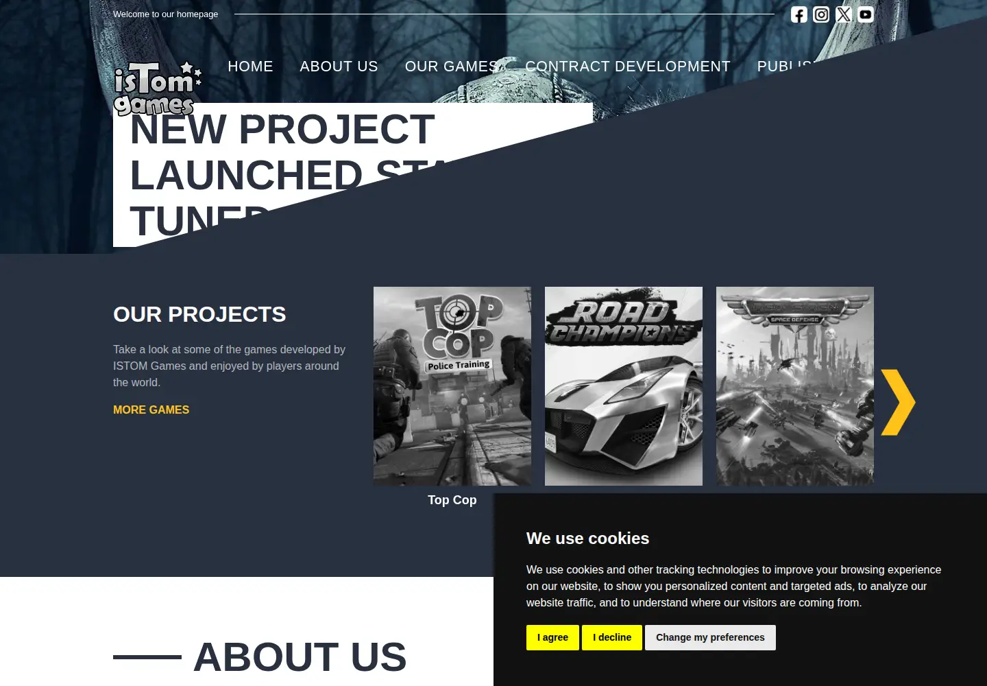 Captured homepage of istomgames.com in the current scan