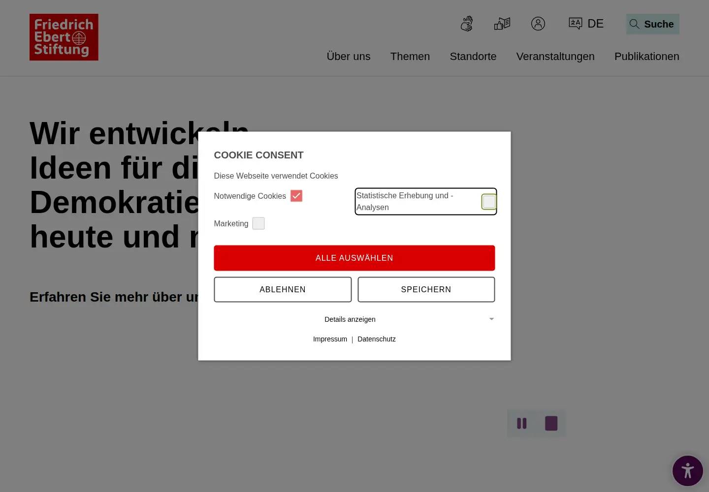 Screenshot of fes.de