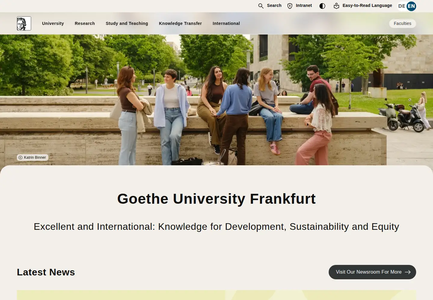 Screenshot of uni-frankfurt.de