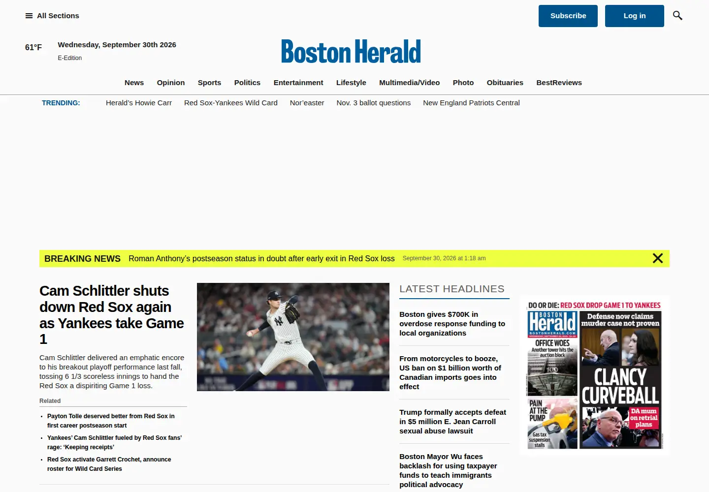 Screenshot of bostonherald.com