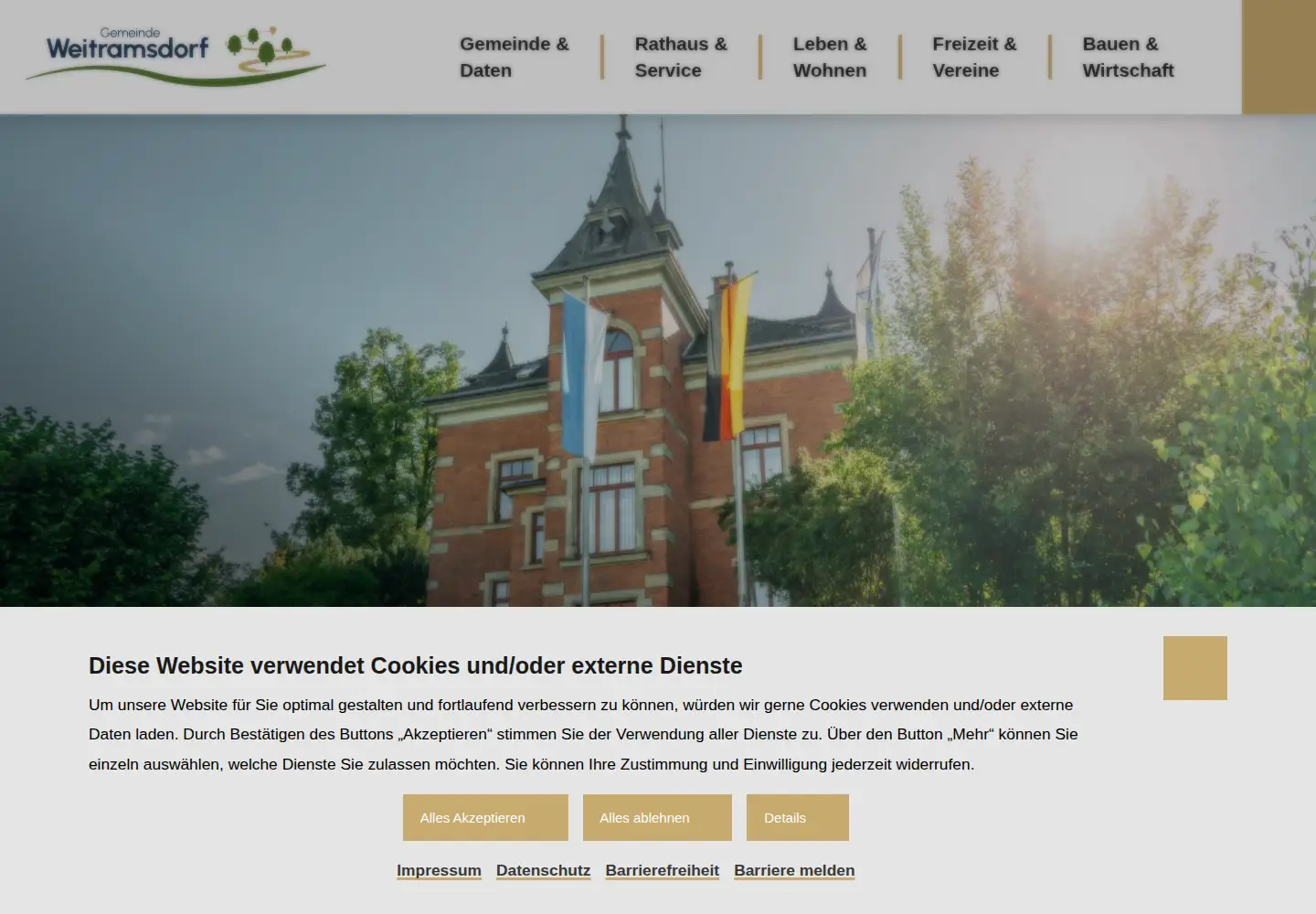 Captured homepage of weitramsdorf.de in the current scan