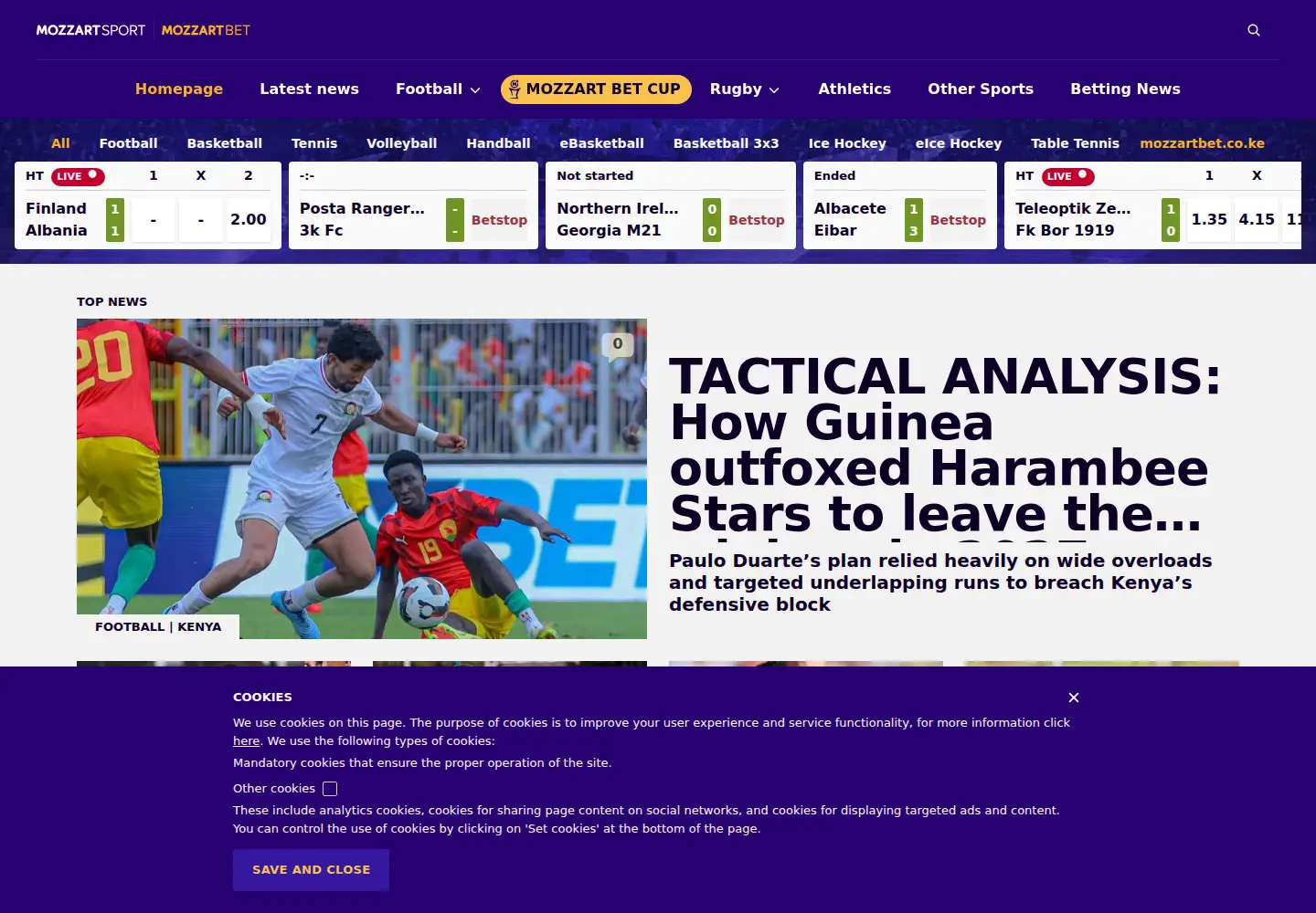 Screenshot of mozzartsportke.com