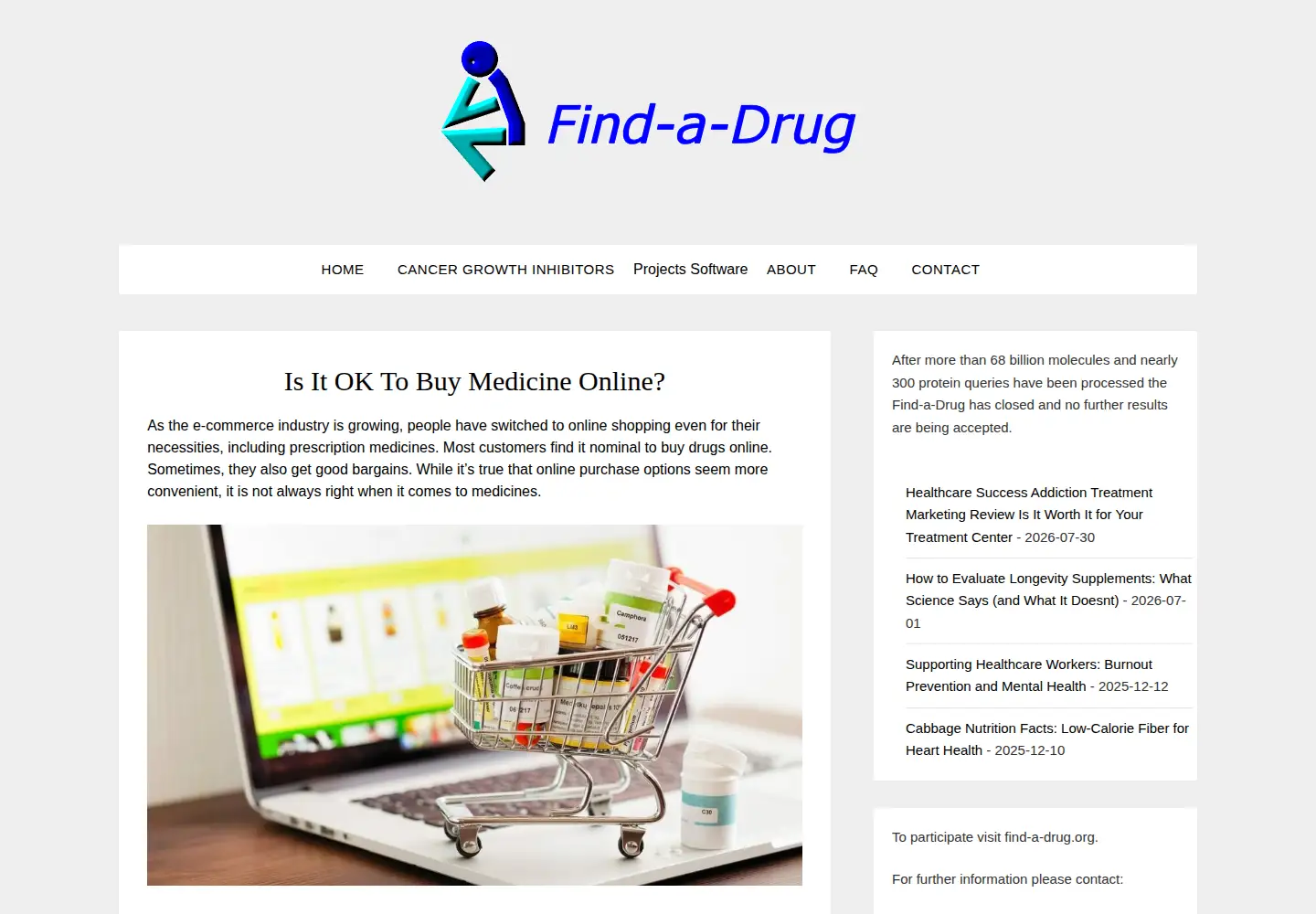 Screenshot of find-a-drug.org
