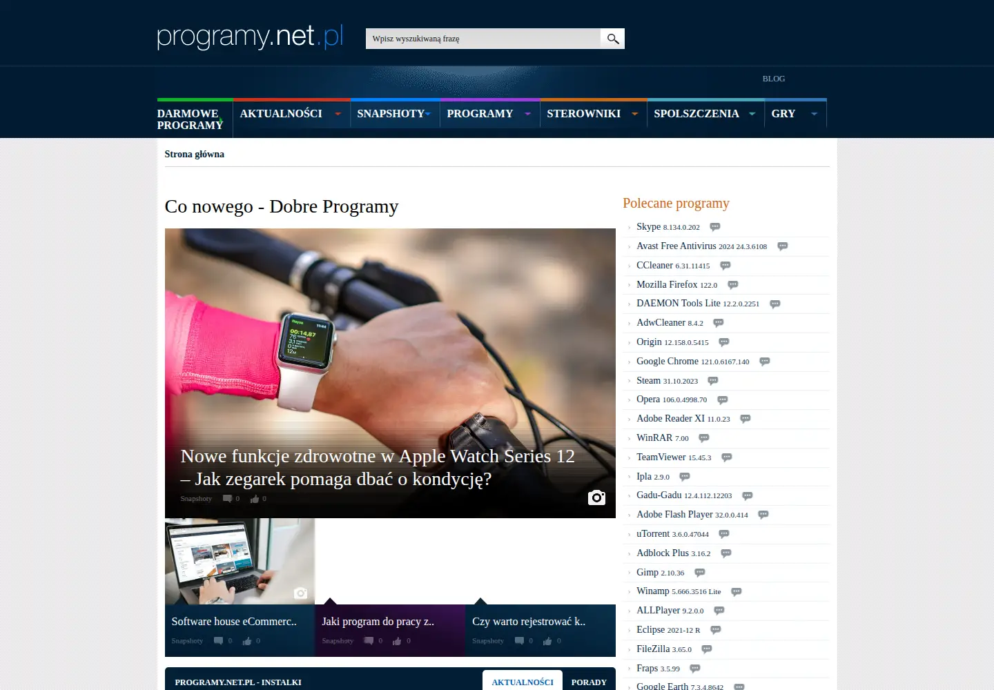 Screenshot of programy.net.pl