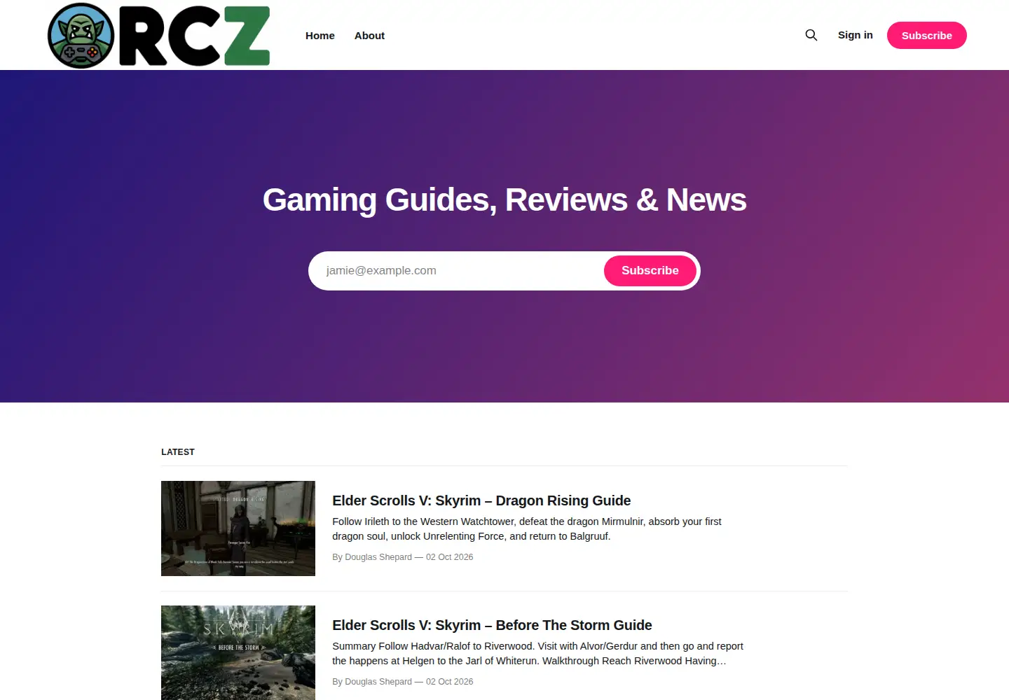 Screenshot of orcz.com