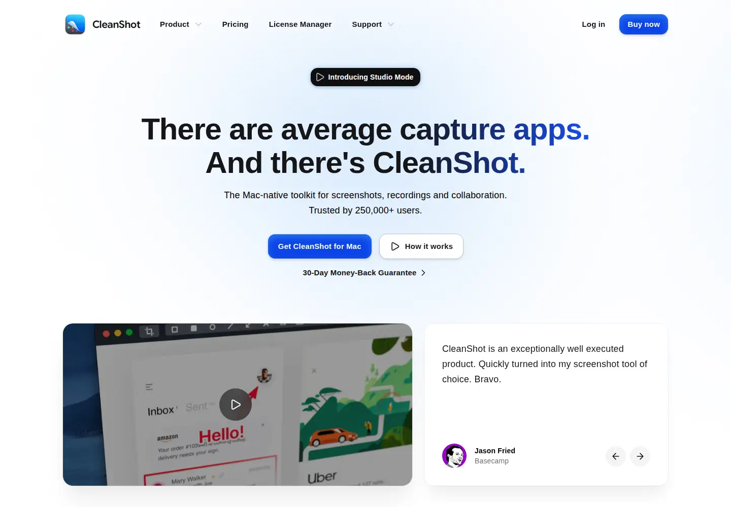 Screenshot of cleanshot.com
