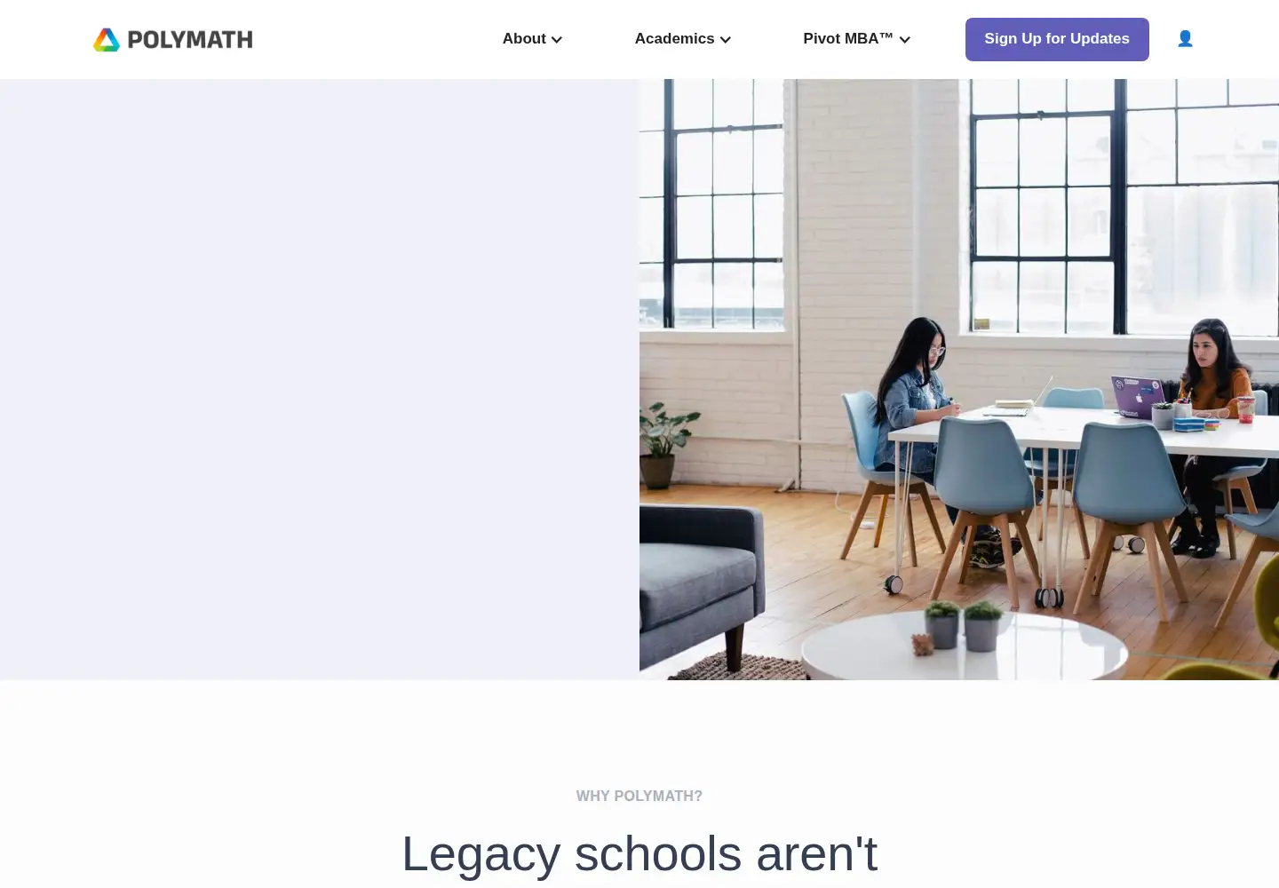 Captured homepage of polymath.org in the current scan